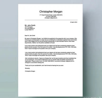 Cover Letter