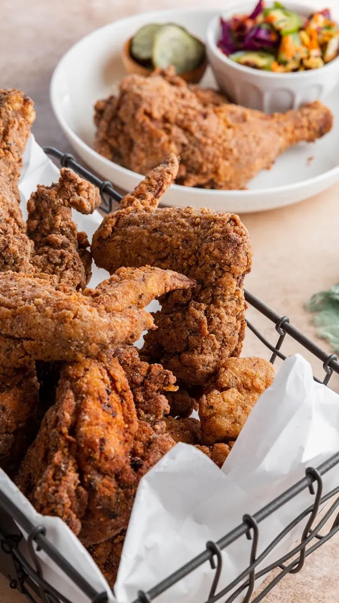 Southern sweet tea air fried chicken for a crispy, flavorful dinner